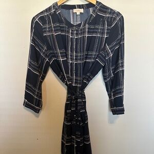 Loft Outlet Plaid Shirt Dress with Tie Belt Medium